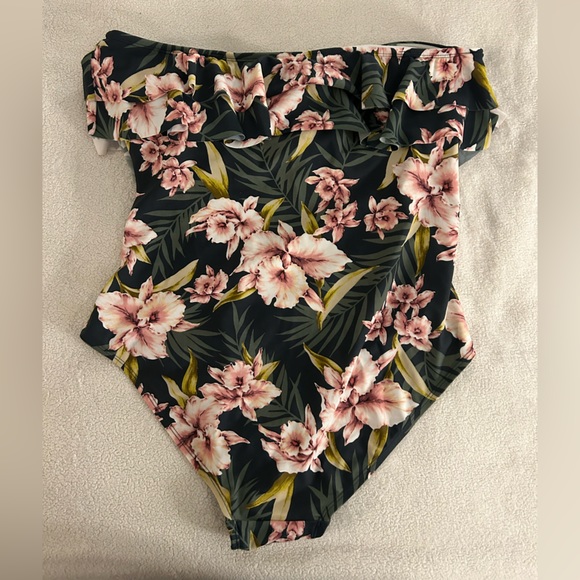 Bandeau Floral KONA SOL High Coverage One Piece Swimsuit, Size XL - Picture 4 of 5